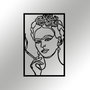 Wallity Kahlo Escultura de Pared en Metal Negro